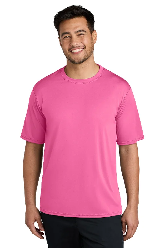 Port & Company Mens Dry Zone Performance Moisture Wicking Short Sleeve Crewneck T-Shirt - Neon Pink