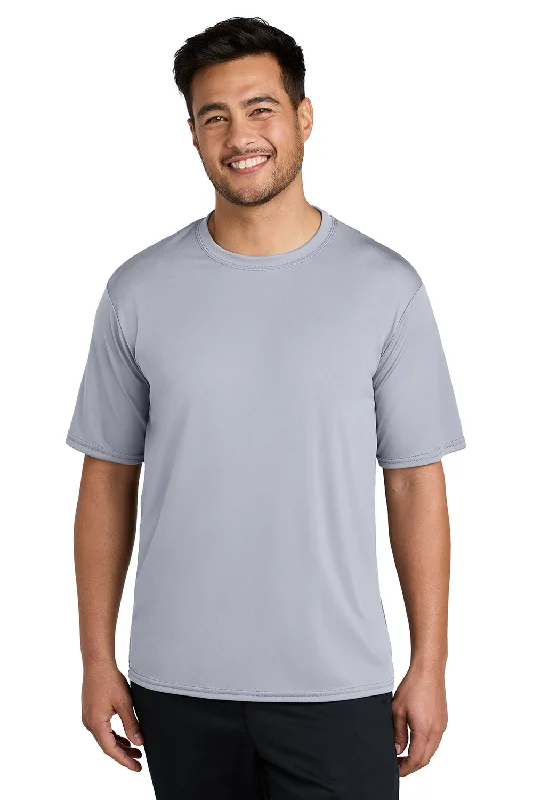 Port & Company Mens Dry Zone Performance Moisture Wicking Short Sleeve Crewneck T-Shirt - Silver Grey