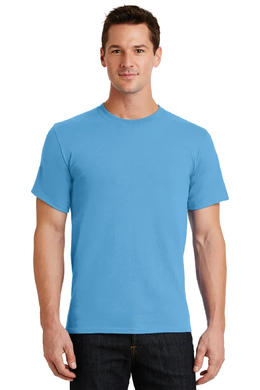 Port & Company Mens Essential Short Sleeve Crewneck T-Shirt - Aquatic Blue