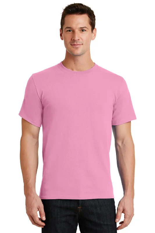 Port & Company Mens Essential Short Sleeve Crewneck T-Shirt - Candy Pink