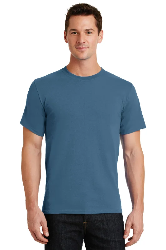 Port & Company Mens Essential Short Sleeve Crewneck T-Shirt - Colonial Blue