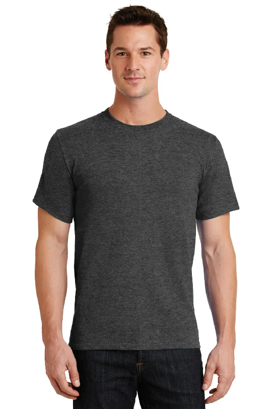 Port & Company Mens Essential Short Sleeve Crewneck T-Shirt - Heather Dark Grey