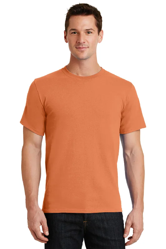 Port & Company Mens Essential Short Sleeve Crewneck T-Shirt - Orange Sherbet