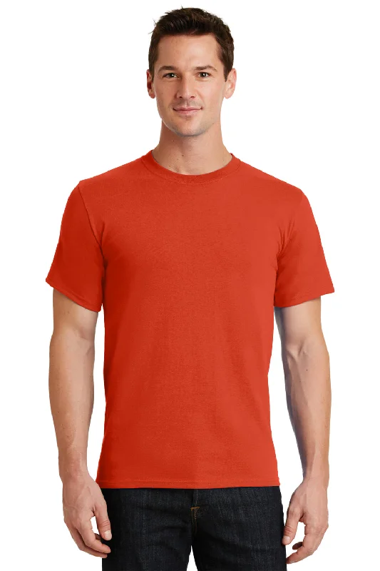 Port & Company Mens Essential Short Sleeve Crewneck T-Shirt - Orange