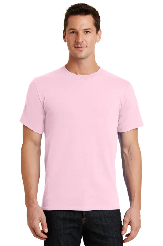Daily Comfort Port & Company Mens Essential Short Sleeve Crewneck T-Shirt - Pale Pink Daily Comfort Port & Company Mens Essential Short Sleeve Crewneck T-Shirt - Pale Pink