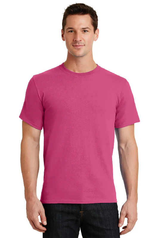 Port & Company Mens Essential Short Sleeve Crewneck T-Shirt - Sangria Pink