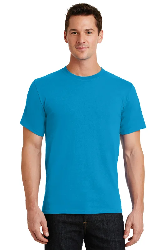 Port & Company Mens Essential Short Sleeve Crewneck T-Shirt - Turquoise Blue