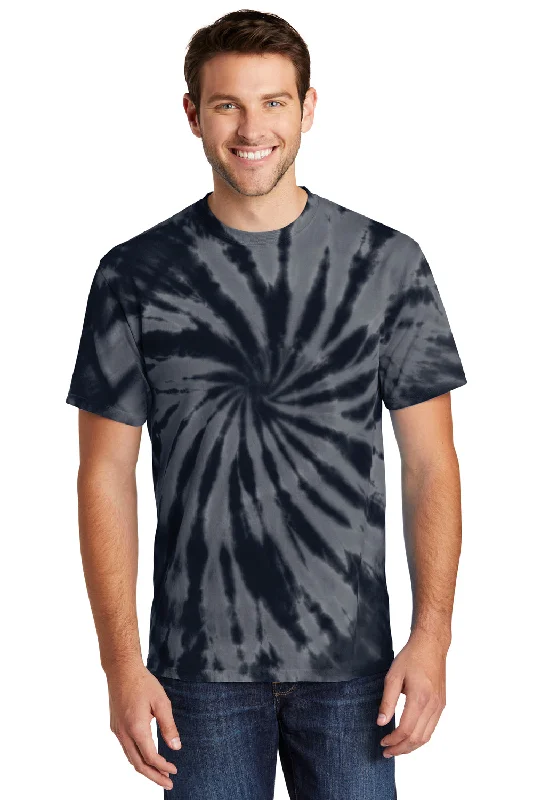 Port & Company Mens Tie-Dye Short Sleeve Crewneck T-Shirt - Black