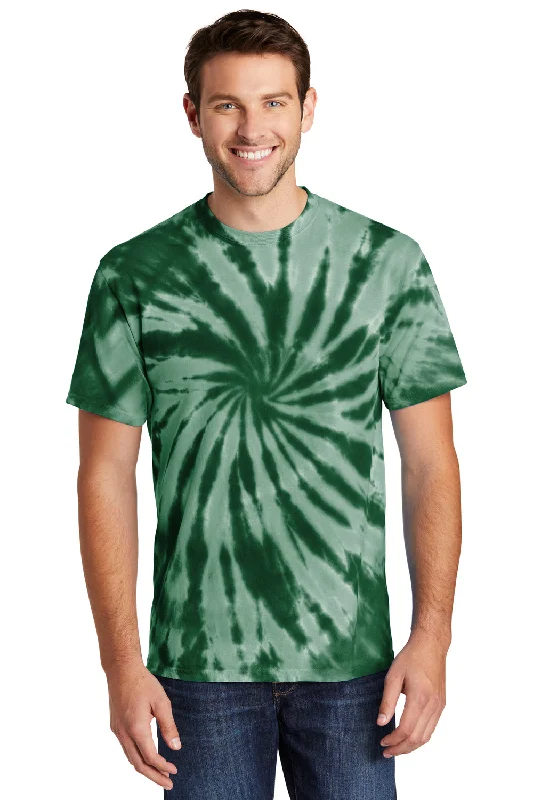 Port & Company Mens Tie-Dye Short Sleeve Crewneck T-Shirt - Forest Green