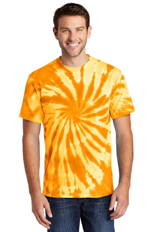 Port & Company Mens Tie-Dye Short Sleeve Crewneck T-Shirt - Gold