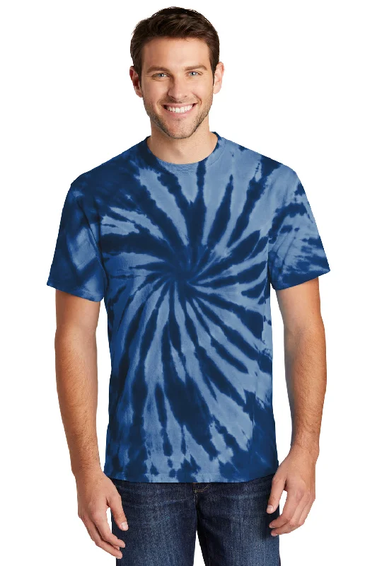 Port & Company Mens Tie-Dye Short Sleeve Crewneck T-Shirt - Navy Blue