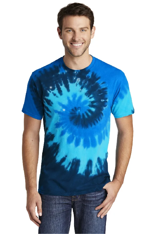 Port & Company Mens Tie-Dye Short Sleeve Crewneck T-Shirt - Ocean Rainbow