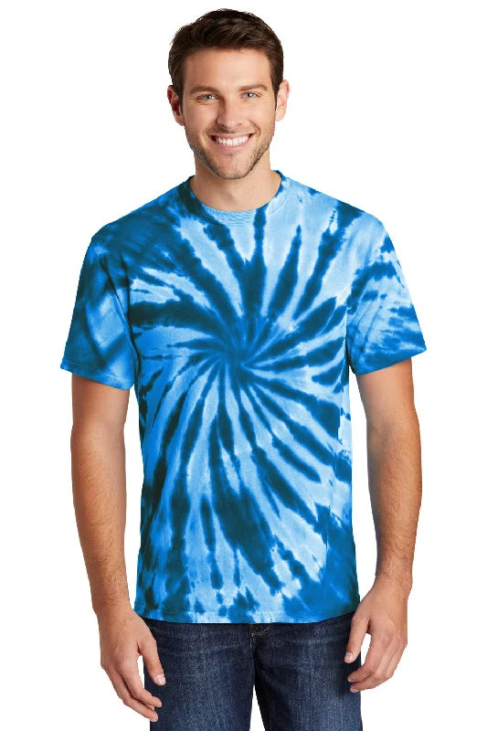 Port & Company Mens Tie-Dye Short Sleeve Crewneck T-Shirt - Royal Blue