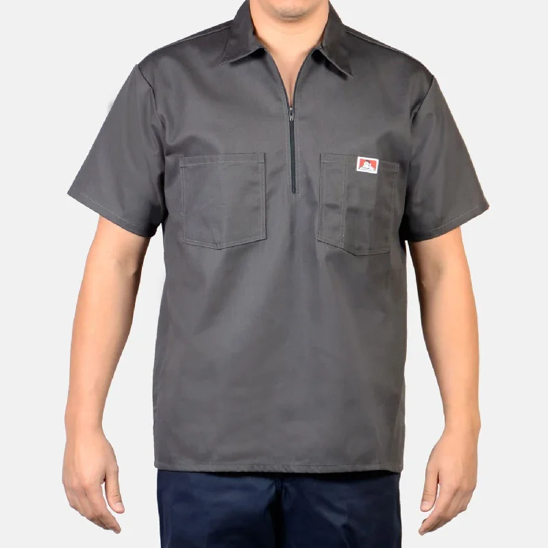 Relaxed Fashion 1/2 Zipper Short Sleeve - Charcoal