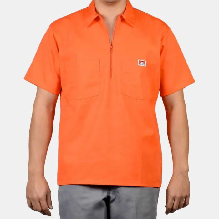 Breezy Comfort 1/2 Zipper Short Sleeve - Orange