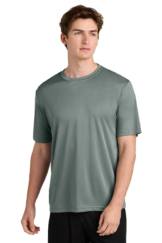 Sport-Tek Mens Competitor Moisture Wicking Short Sleeve Crewneck T-Shirt - Heather Concrete Grey