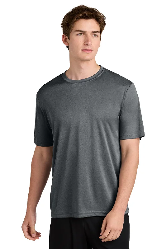 Sport-Tek Mens Competitor Moisture Wicking Short Sleeve Crewneck T-Shirt - Heather Iron Grey