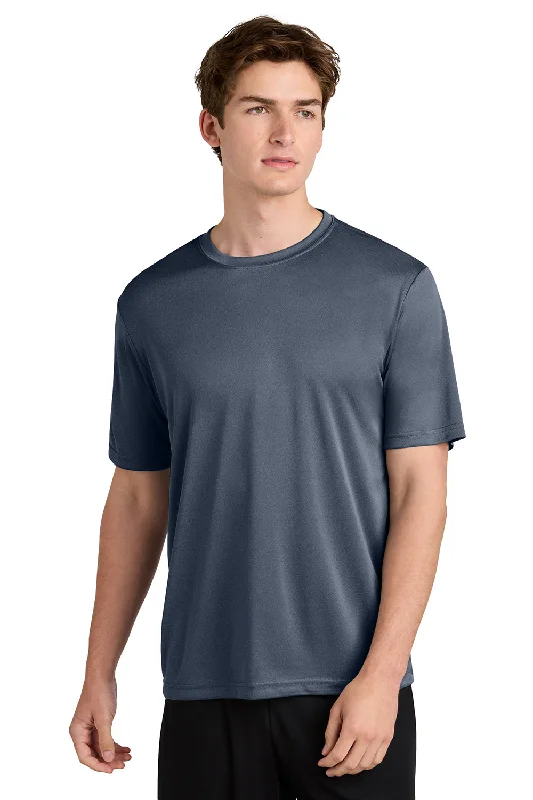 Sport-Tek Mens Competitor Moisture Wicking Short Sleeve Crewneck T-Shirt - Heather True Navy Blue