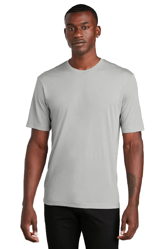 Sport-Tek Mens Competitor Moisture Wicking Short Sleeve Crewneck T-Shirt - Silver Grey