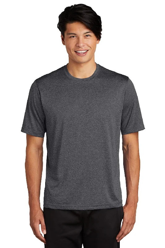 Relaxed Wear Sport-Tek Mens Contender Heather Moisture Wicking Short Sleeve Crewneck T-Shirt - Heather Graphite Grey