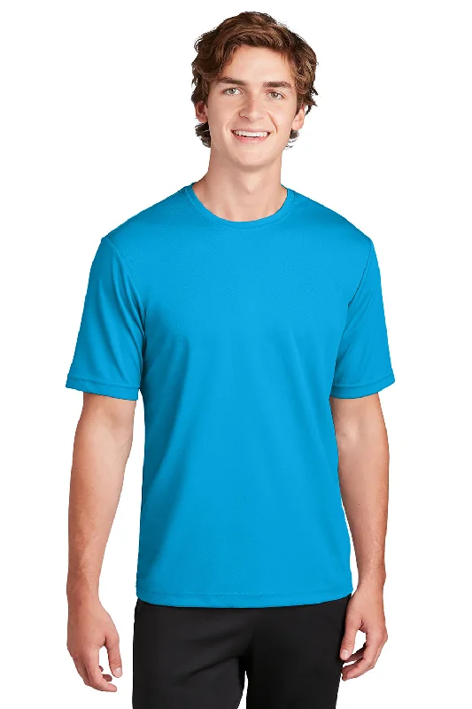 Sport-Tek Mens RacerMesh Moisture Wicking Short Sleeve Crewneck T-Shirt - Pond Blue