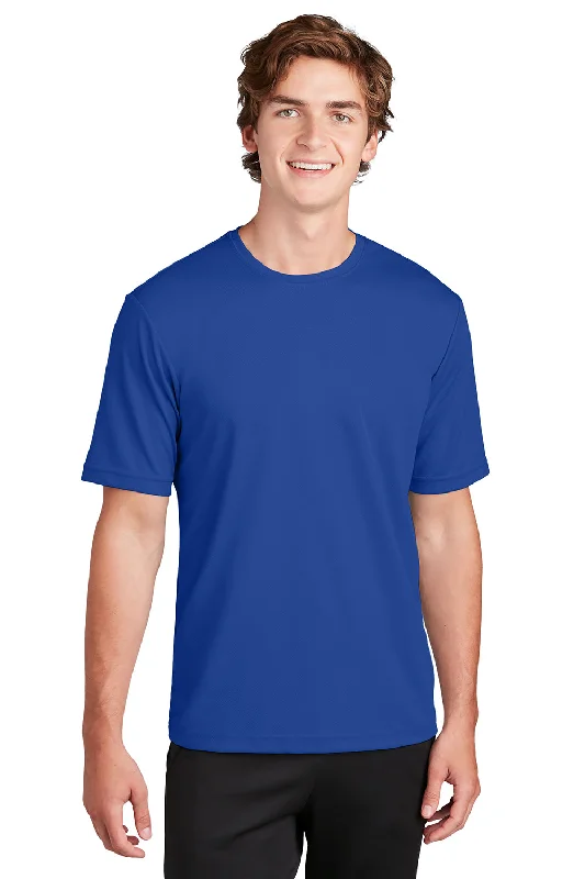 Sport-Tek Mens RacerMesh Moisture Wicking Short Sleeve Crewneck T-Shirt - True Royal Blue