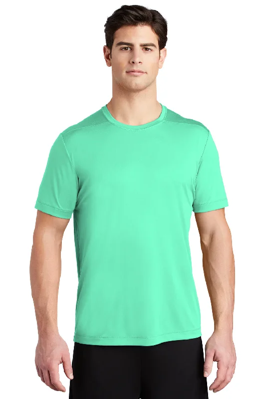 Sport-Tek Mens Moisture Wicking Short Sleeve Crewneck T-Shirt - Bright Seafoam Green