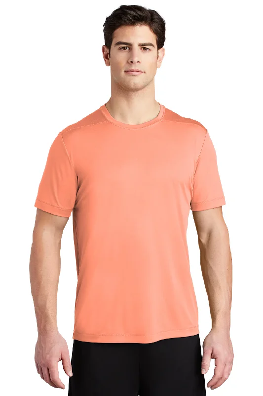 Sport-Tek Mens Moisture Wicking Short Sleeve Crewneck T-Shirt - Soft Coral Orange