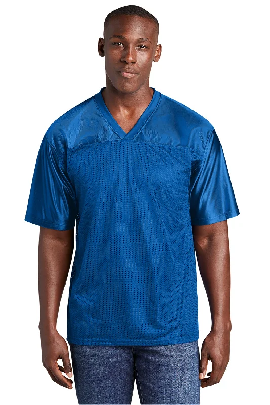 Sport-Tek Mens Short Sleeve V-Neck T-Shirt - True Royal Blue