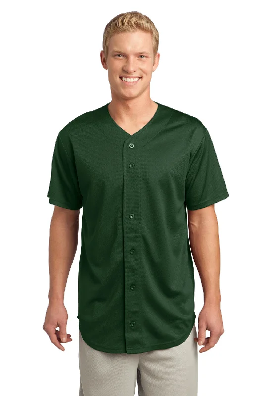 Sport-Tek Mens Tough Mesh Moisture Wicking Short Sleeve Jersey - Forest Green - Closeout