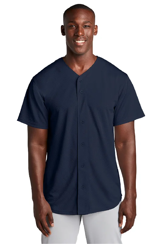 Chic Lounge Sport-Tek Mens Tough Mesh Moisture Wicking Short Sleeve Jersey - True Navy Blue