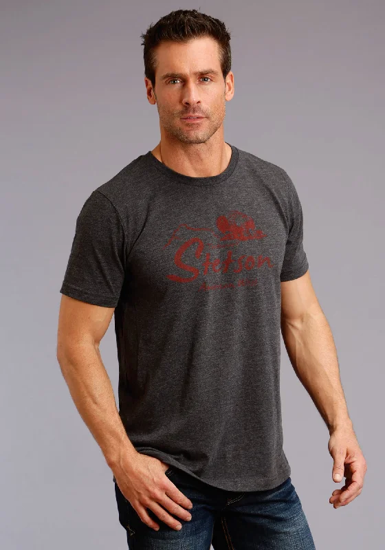 Free And Comfortable Stetson Unisex Grey 100% Cotton Buffalo S/S T-Shirt