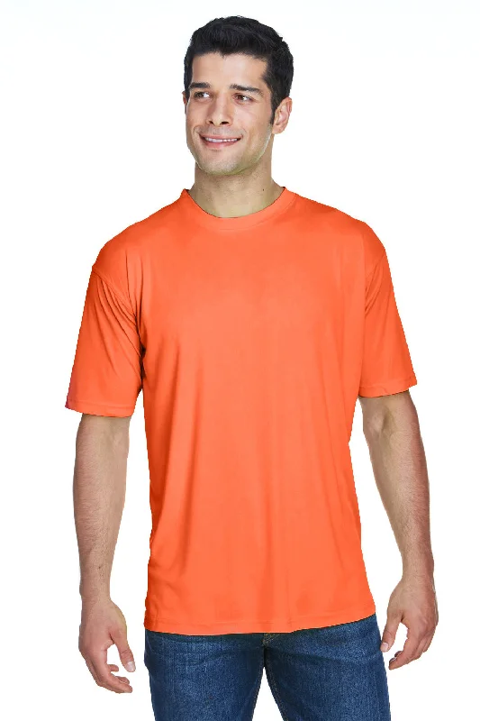 UltraClub Mens Cool & Dry Performance Moisture Wicking Short Sleeve Crewneck T-Shirt - Bright Orange