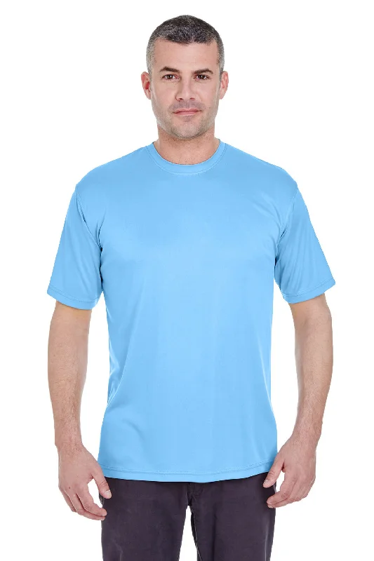 Lounge Wear UltraClub Mens Cool & Dry Performance Moisture Wicking Short Sleeve Crewneck T-Shirt - Columbia Blue Lounge Wear UltraClub Mens Cool & Dry Performance Moisture Wicking Short Sleeve Crewneck T-Shirt - Columbia Blue