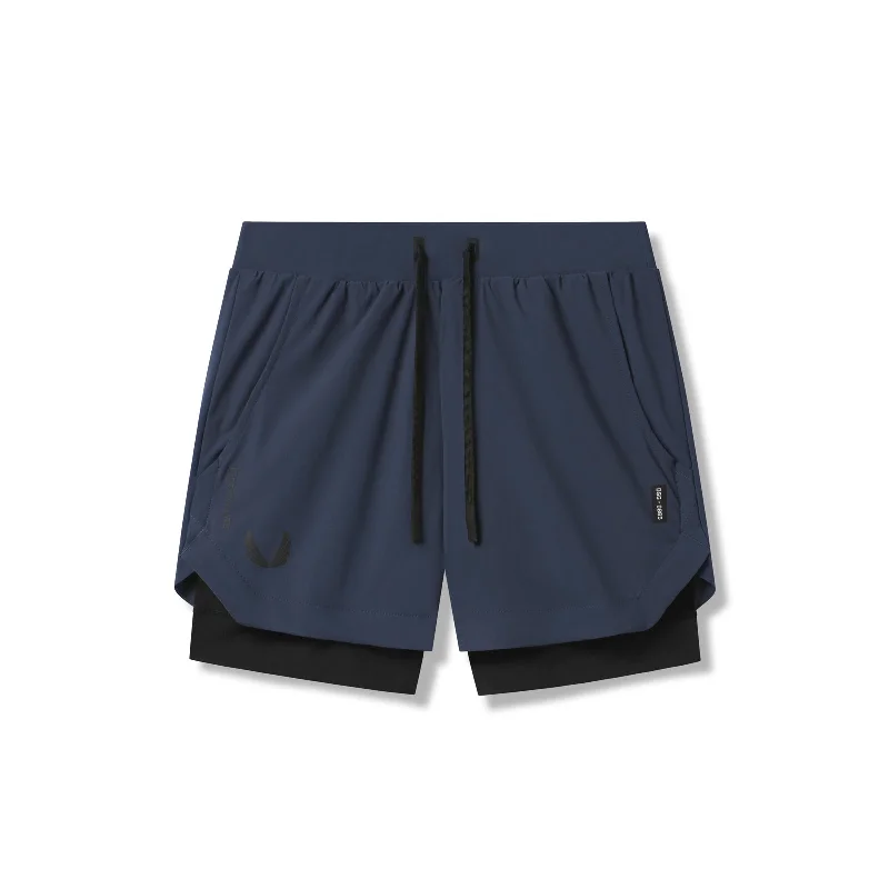 0865. Tetra-Lite® 5" Liner Short - Navy "Wings"/Black