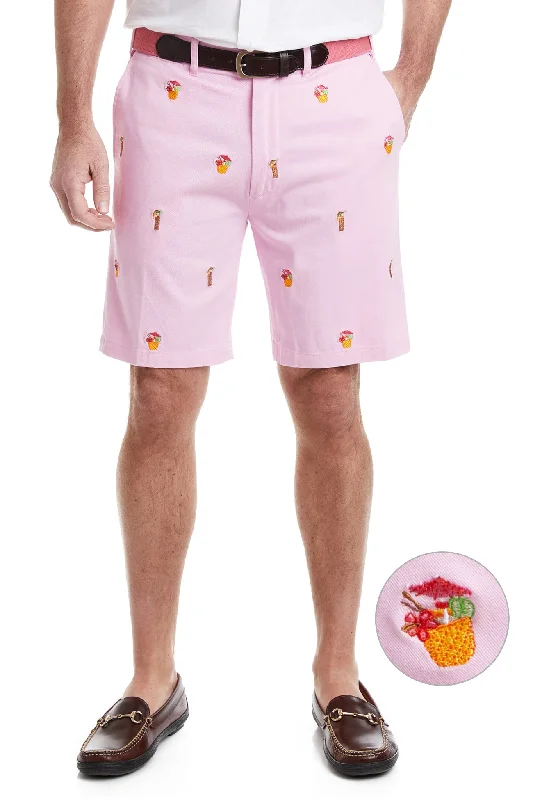 Cisco Short Stretch Twill Pink with Tiki and Coconut Drinks