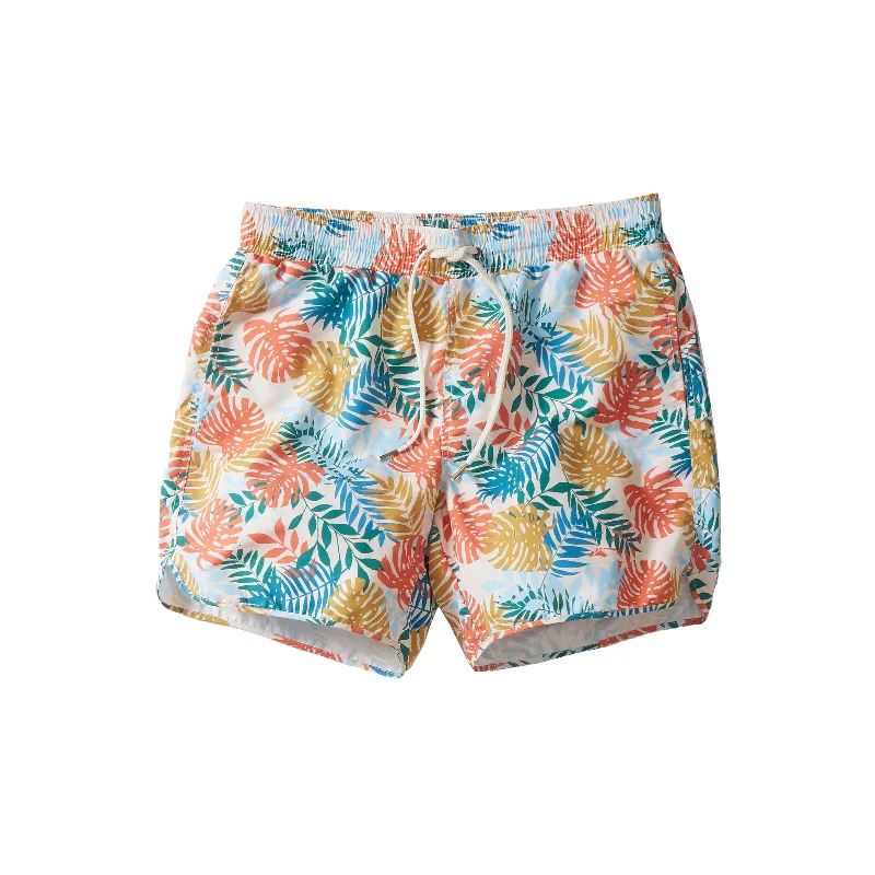 Tropical Leaf Eco Swim Trunk 6" - Multi Color